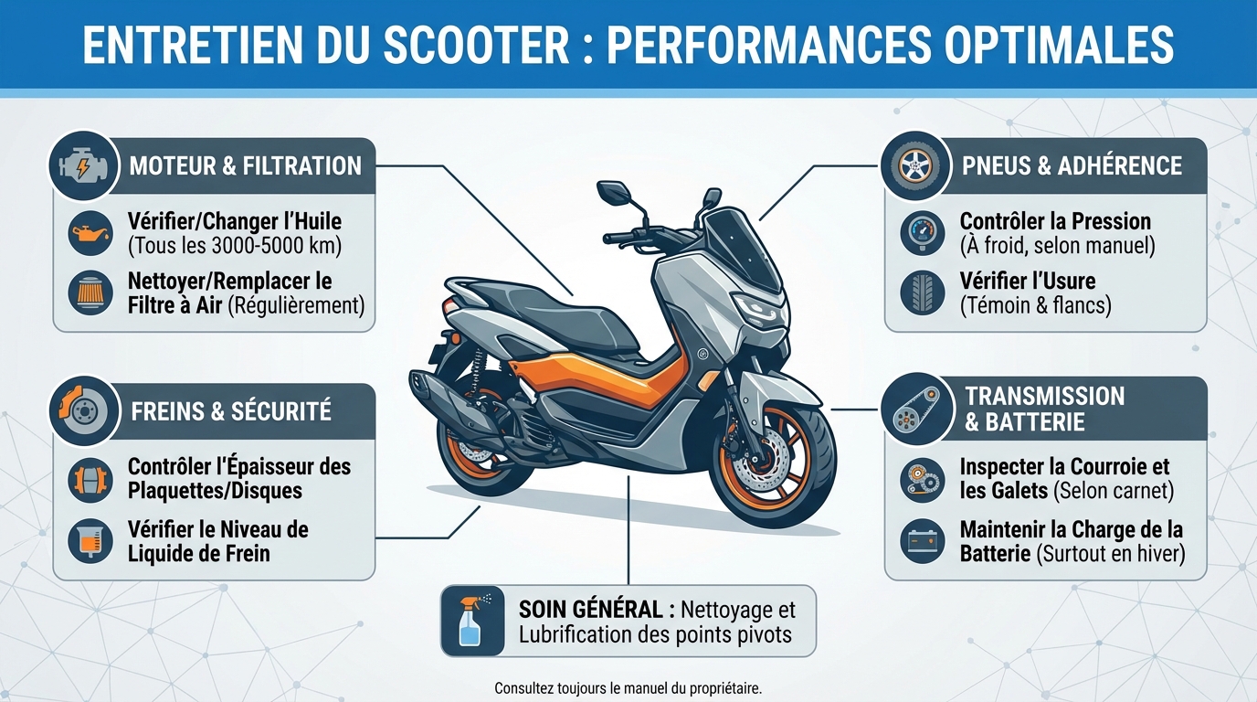 Conseils pour l’entretien spécifique selon le type de scooter