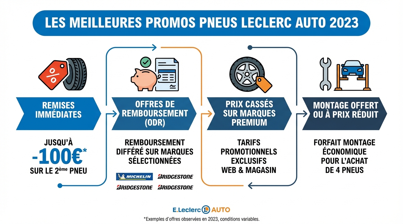Comparaison des offres pneus Leclerc