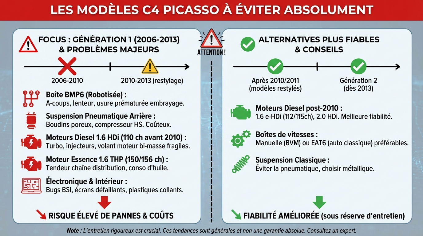 Les modèles C4 picasso à éviter absolument 1 Problèmes récurrents rencontrés